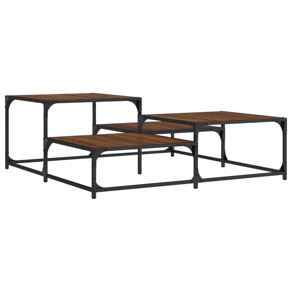 Tavolino Salotto Rovere Marrone 107x107x40 cm Legno Multistrato | homemem39