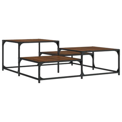 Tavolino Salotto Rovere Marrone 107x107x40 cm Legno Multistrato | homemem39
