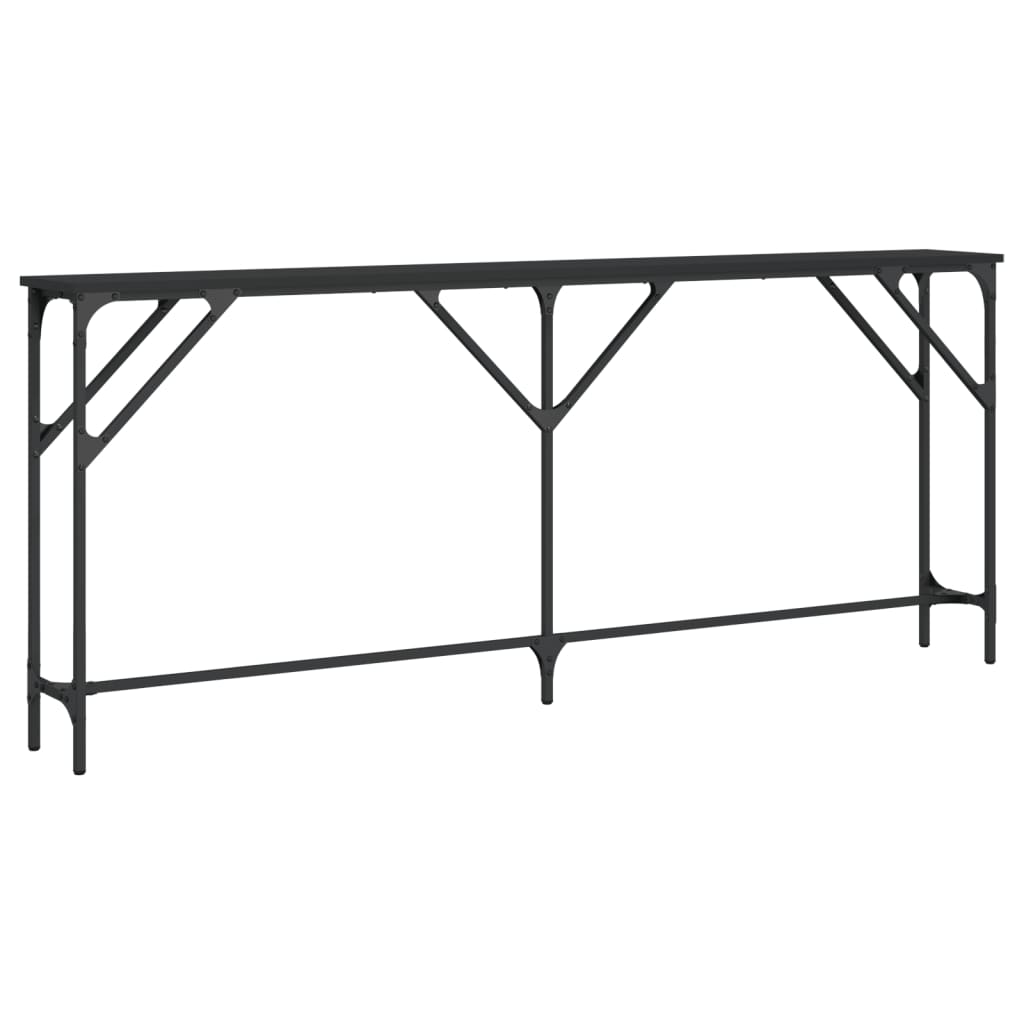 Tavolino Consolle Nero 180x23x75 cm in Legno Multistrato - homemem39