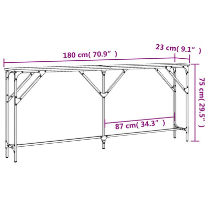 Tavolo Consolle Grigio Sonoma 180x23x75 cm in Legno Multistrato - homemem39