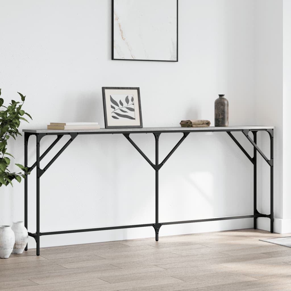 Tavolo Consolle Grigio Sonoma 180x23x75 cm in Legno Multistrato - homemem39