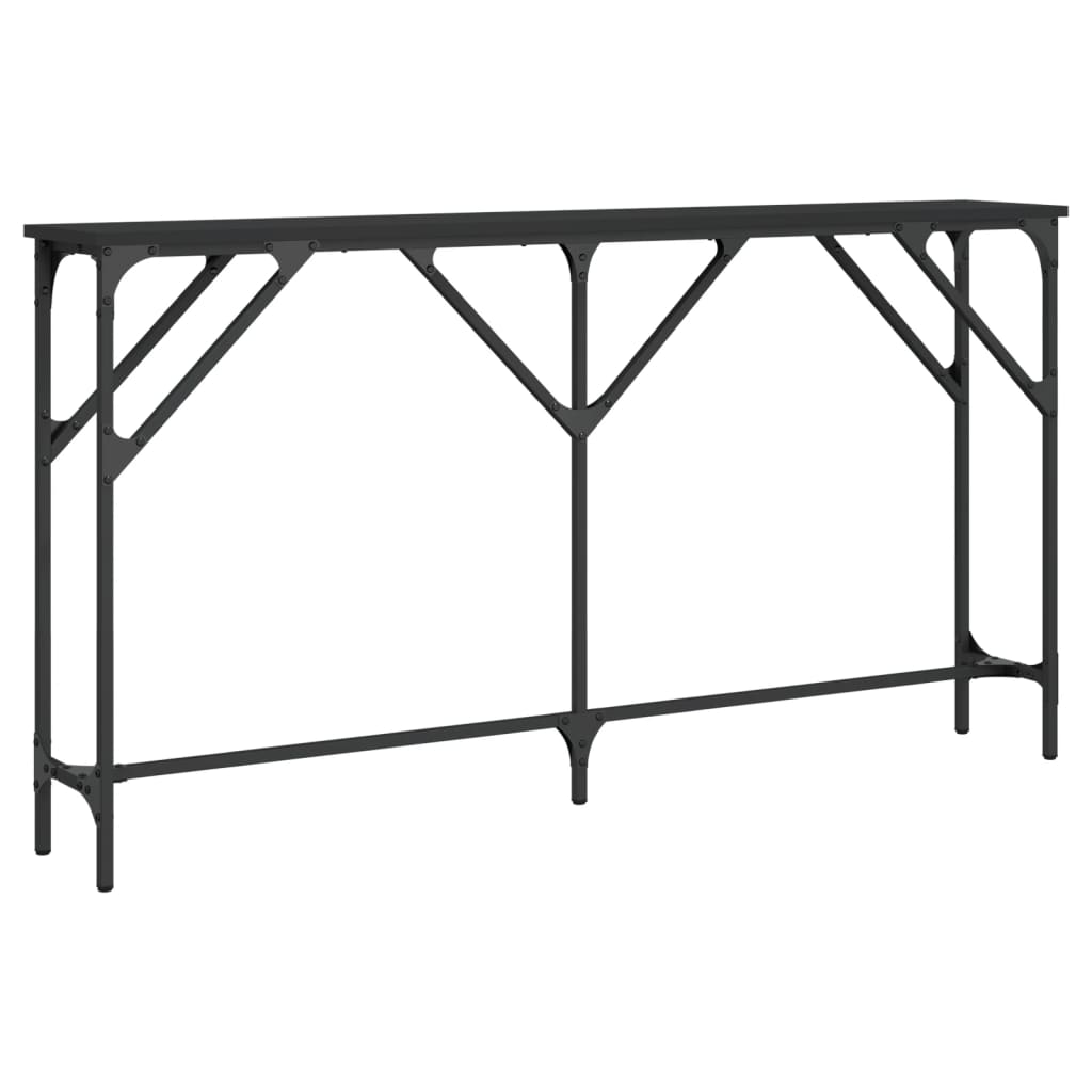 Tavolino Consolle Nero 140x23x75 cm in Legno Multistrato - homemem39