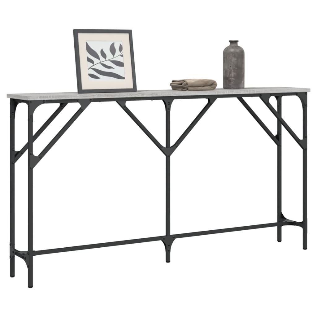 Tavolo Consolle Grigio Sonoma 140x23x75 cm in Legno Multistrato - homemem39