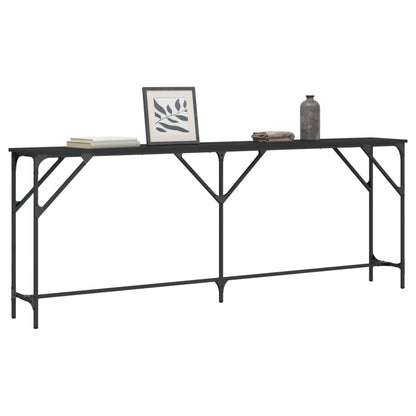 Tavolino Consolle Nero 200x29x75 cm in Legno Multistrato - homemem39