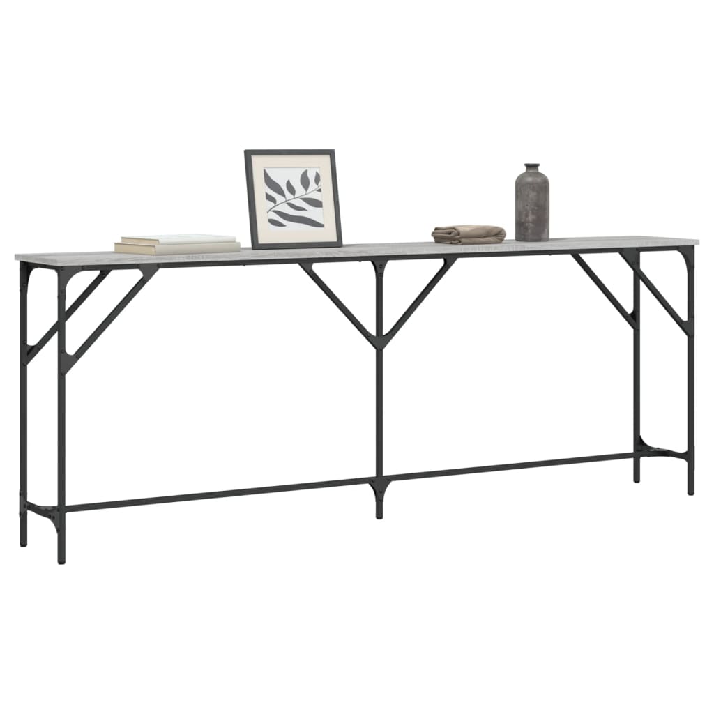 Tavolo Consolle Grigio Sonoma 200x29x75 cm in Legno Multistrato - homemem39