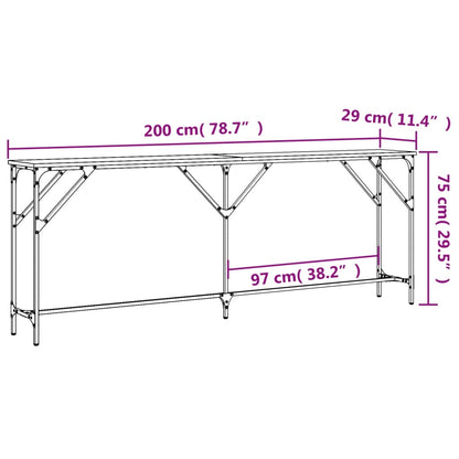 Tavolo Consolle Grigio Sonoma 200x29x75 cm in Legno Multistrato - homemem39