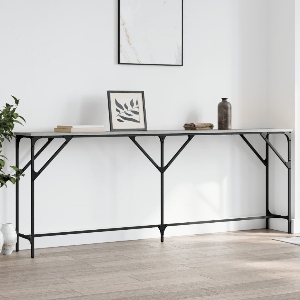 Tavolo Consolle Grigio Sonoma 200x29x75 cm in Legno Multistrato - homemem39