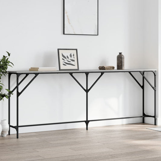 Tavolo Consolle Grigio Sonoma 200x29x75 cm in Legno Multistrato - homemem39