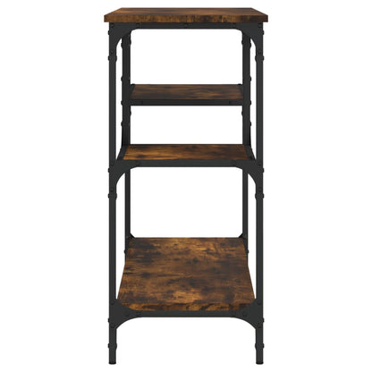 Tavolino Consolle con Ripiani Rovere Fumo 100x35x75 cm