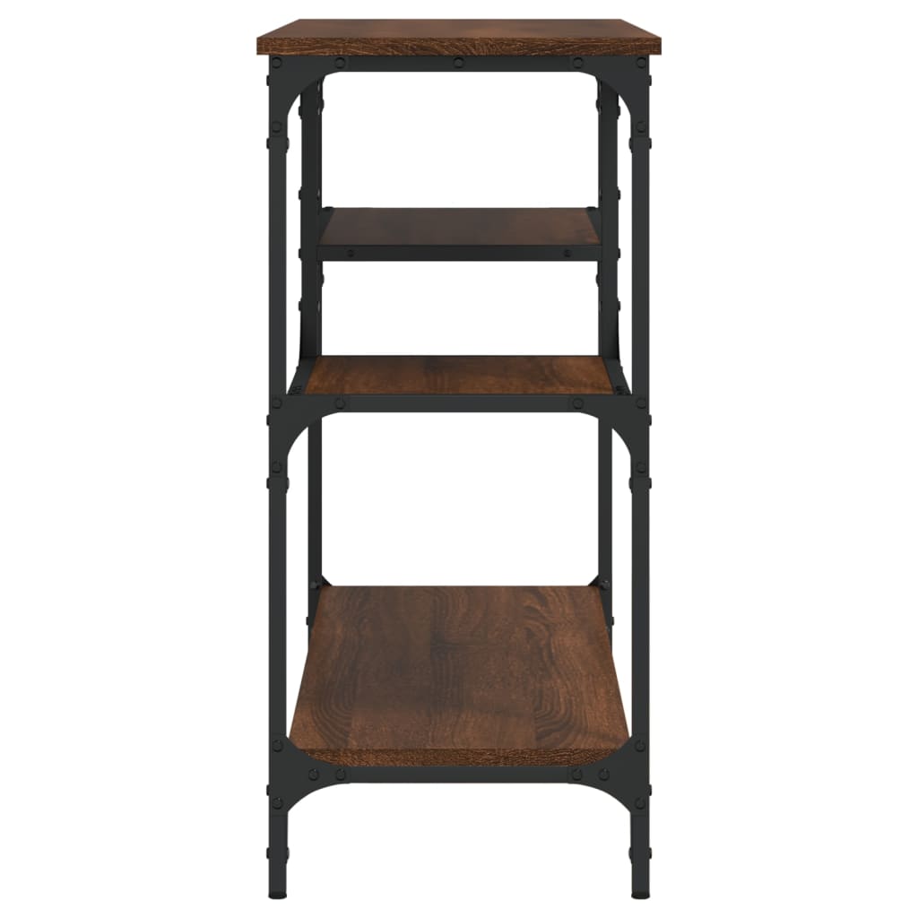 Tavolino Consolle con Ripiani Rovere Marrone 100x35x75 cm | homemem39