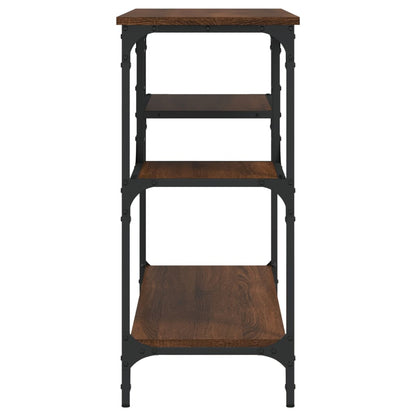 Tavolino Consolle con Ripiani Rovere Marrone 100x35x75 cm | homemem39