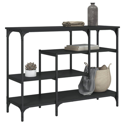 Tavolino Consolle con Ripiani Nero 100x35x75 cm - homemem39