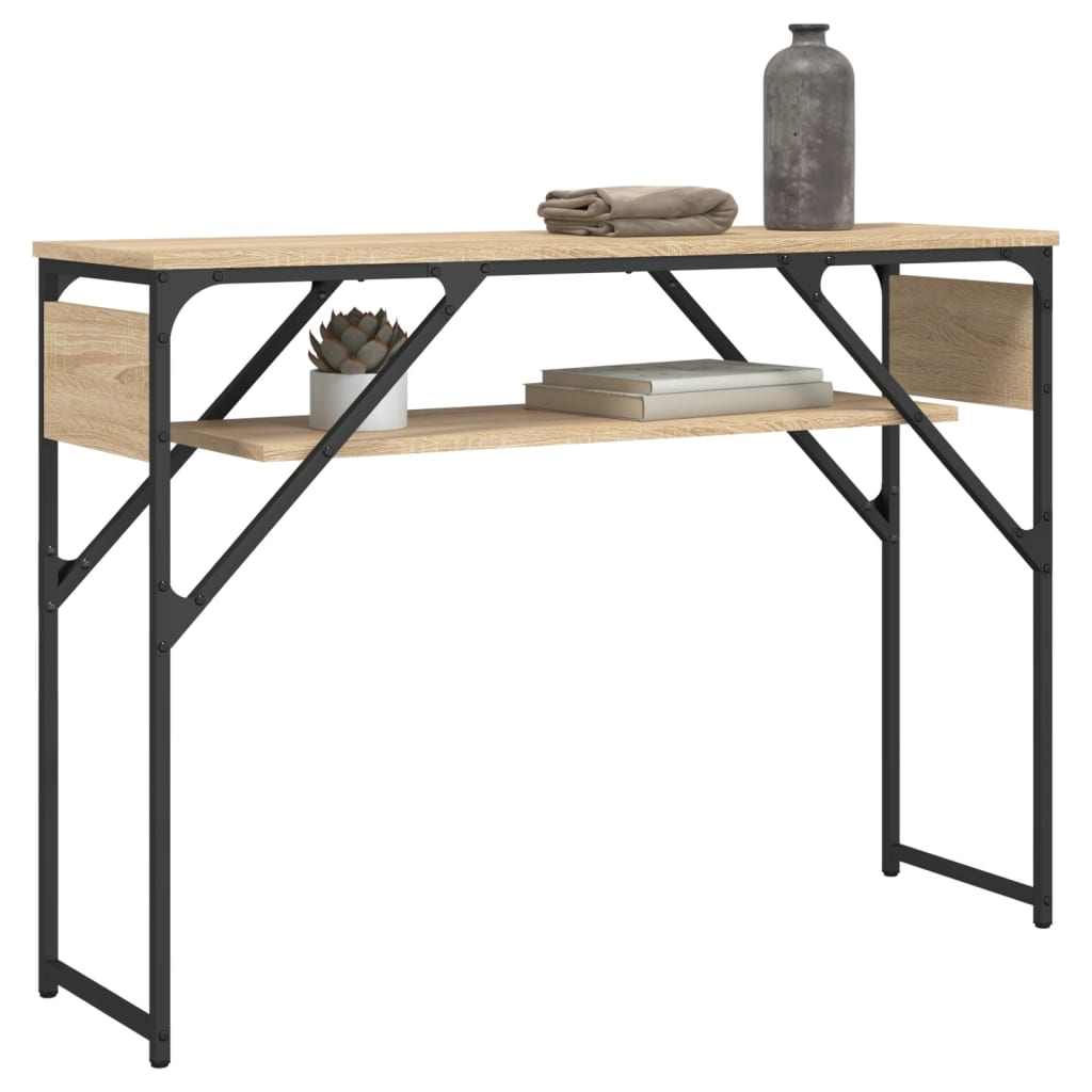 Tavolo Consolle Ripiano Rovere Sonoma 105x30x75cm Multistrato - homemem39