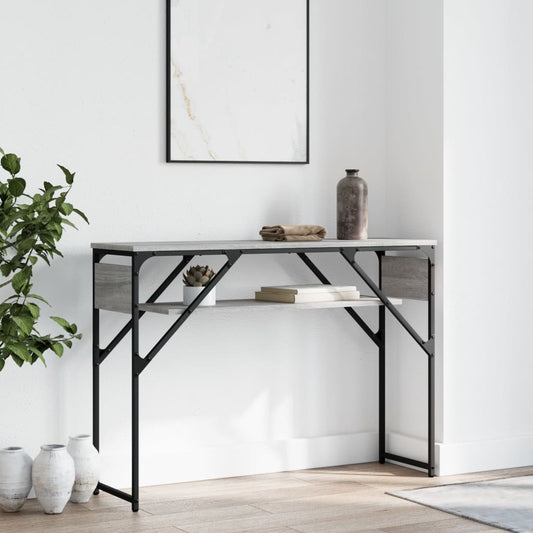 Tavolo Consolle Ripiano Grigio Sonoma 105x30x75cm Multistrato - homemem39