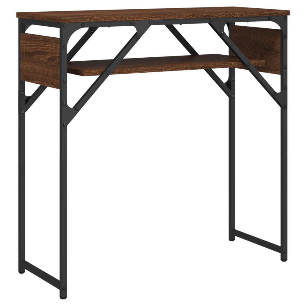 Tavolo Consolle Ripiano Rovere Marrone 75x30x75cm Multistrato | homemem39