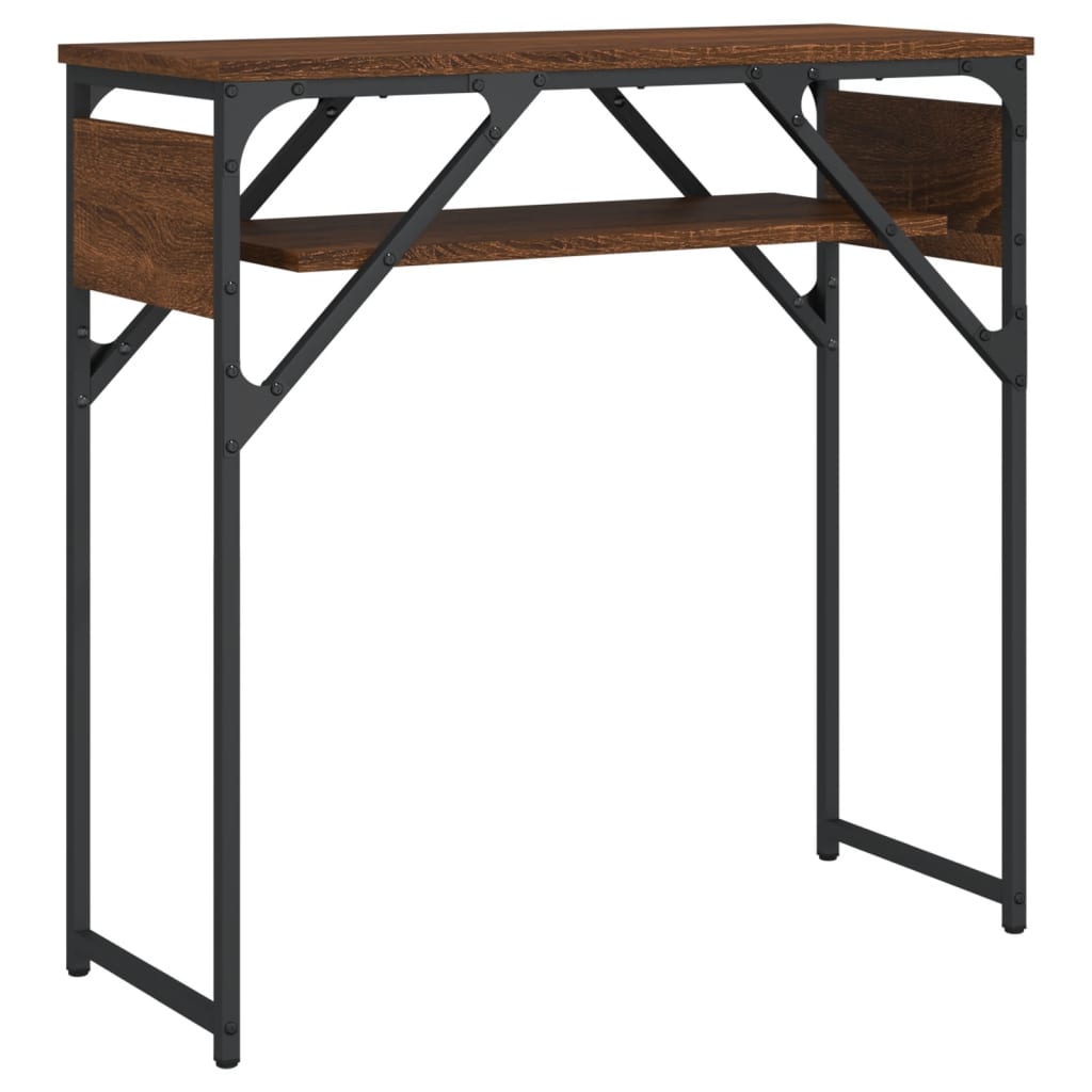 Tavolo Consolle Ripiano Rovere Marrone 75x30x75cm Multistrato | homemem39