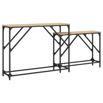Tavoli Consolle Impilabili 2pz Rovere Sonoma Legno Multistrato - homemem39