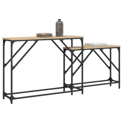 Tavoli Consolle Impilabili 2pz Rovere Sonoma Legno Multistrato - homemem39
