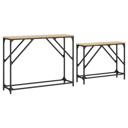 Tavoli Consolle Impilabili 2pz Rovere Sonoma Legno Multistrato - homemem39