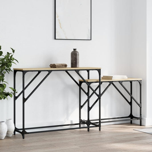 Tavoli Consolle Impilabili 2pz Rovere Sonoma Legno Multistrato - homemem39