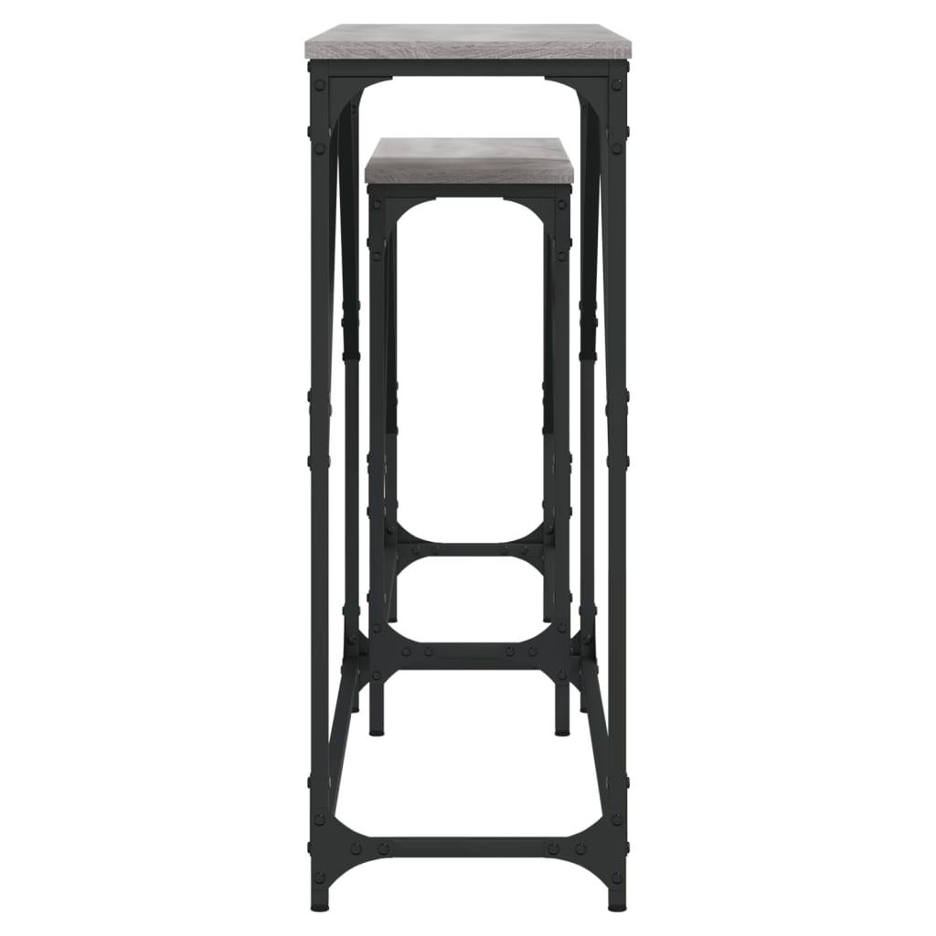 Tavoli Consolle Impilabili 2pz Grigio Sonoma Legno Multistrato - homemem39