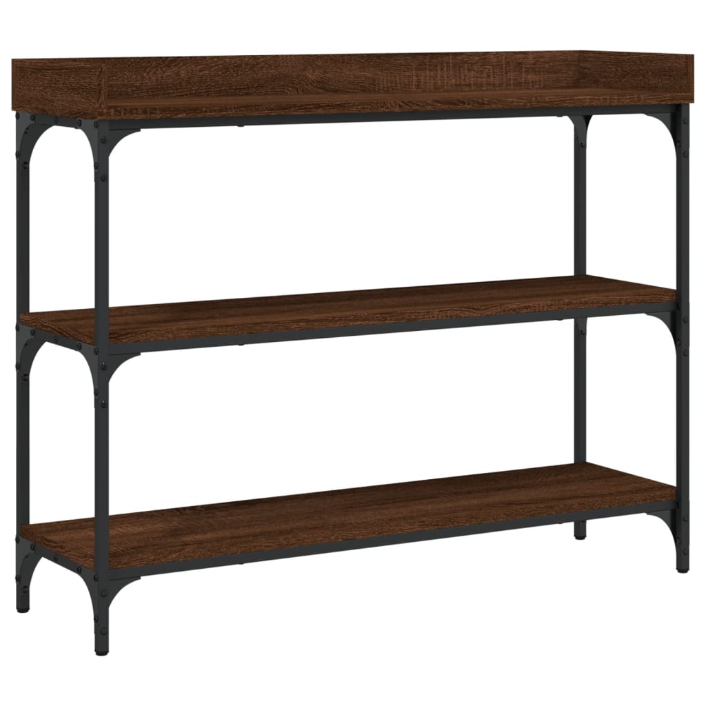 Tavolino Consolle con Ripiani Rovere Marrone 100x30x80 cm | homemem39