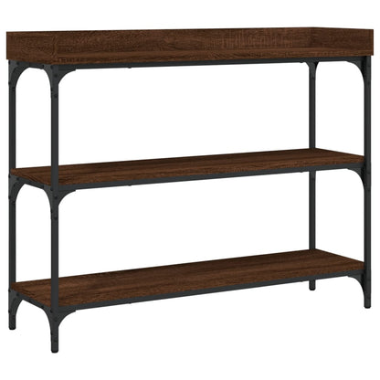 Tavolino Consolle con Ripiani Rovere Marrone 100x30x80 cm | homemem39