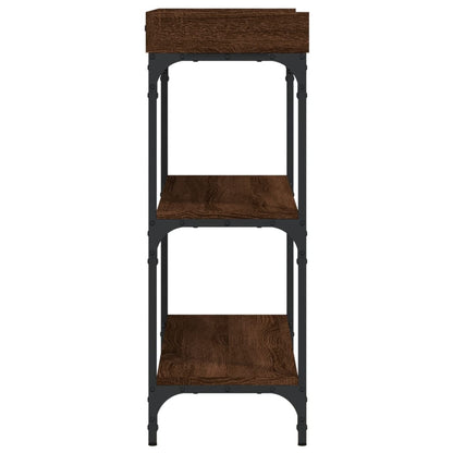 Tavolino Consolle con Ripiani Rovere Marrone 100x30x80 cm | homemem39