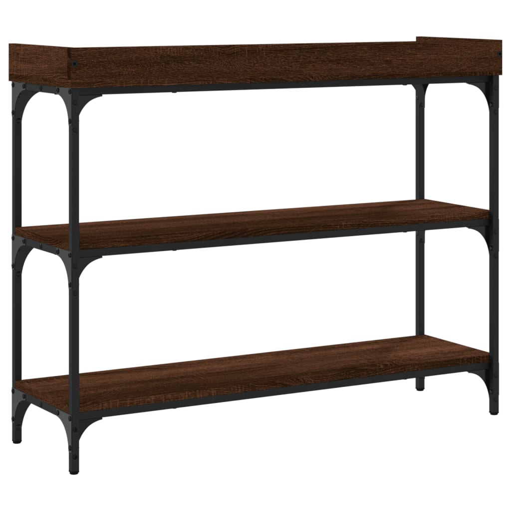 Tavolino Consolle con Ripiani Rovere Marrone 100x30x80 cm | homemem39