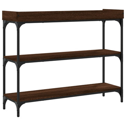 Tavolino Consolle con Ripiani Rovere Marrone 100x30x80 cm | homemem39