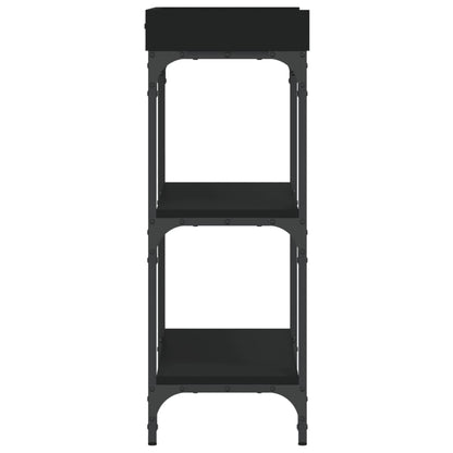 Tavolino Consolle con Ripiani Nero 75x30x80 cm - homemem39