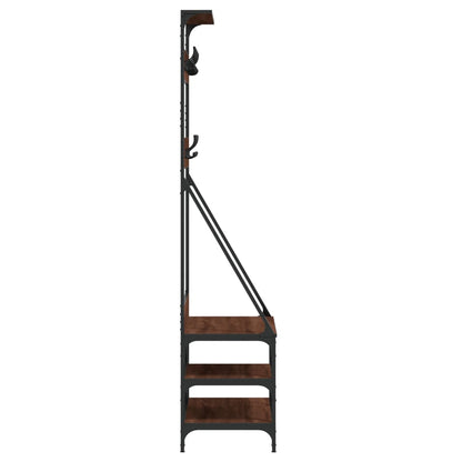 Appendiabiti con Porta Scarpe Rovere Marrone 80x40x184 cm - homemem39
