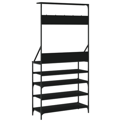 Appendiabiti con Porta Scarpe Nero 90x34x184 cm - homemem39