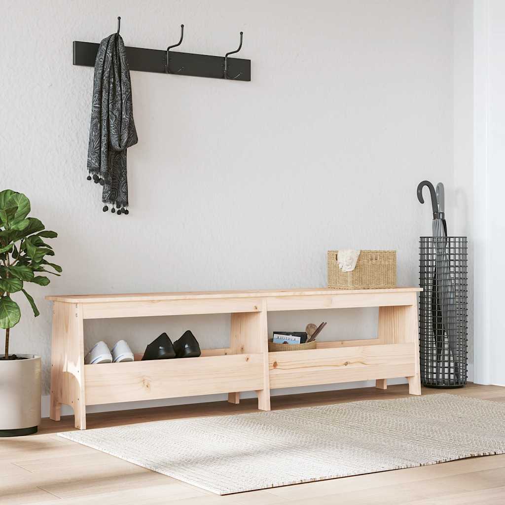 Panca da ingresso 160x28x45 cm in legno massello di pino | homemem39