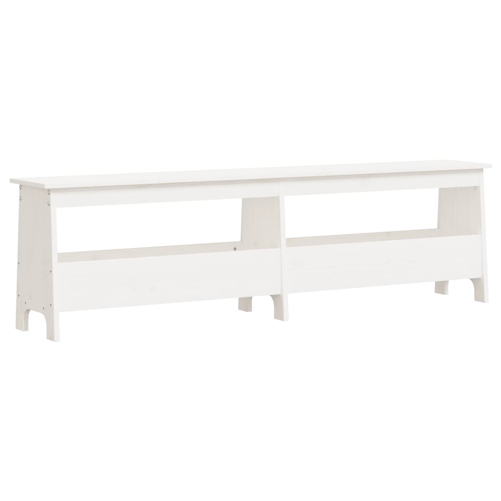 Panca da Ingresso Bianca 160x28x45 cm in Legno Massello di Pino | homemem39