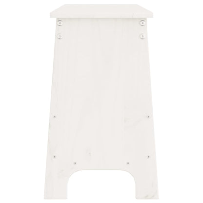 Panca da Ingresso Bianca 160x28x45 cm in Legno Massello di Pino | homemem39