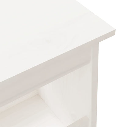Panca da Ingresso Bianca 160x28x45 cm in Legno Massello di Pino | homemem39