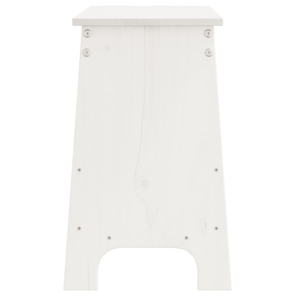 Panca da ingresso bianca 100x28x45 cm in legno massello di pino | homemem39