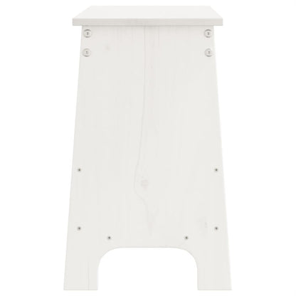 Panca da ingresso bianca 100x28x45 cm in legno massello di pino | homemem39