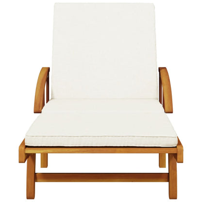 Lettini Prendisole con Tavolino 2pz in Legno Massello di Acacia - homemem39