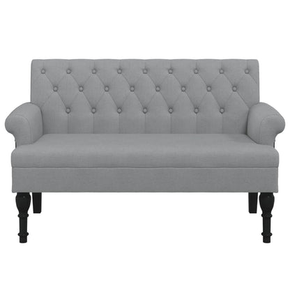 Panca con Schienale Grigio Chiaro 120x62x75,5 cm in Tessuto - homemem39