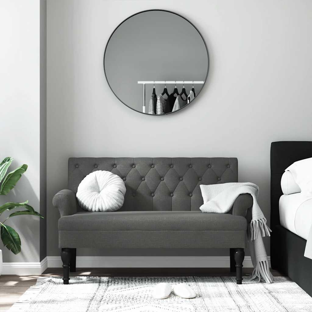 Panca con Schienale Grigio Scuro 120x62x75,5 cm in Tessuto - homemem39