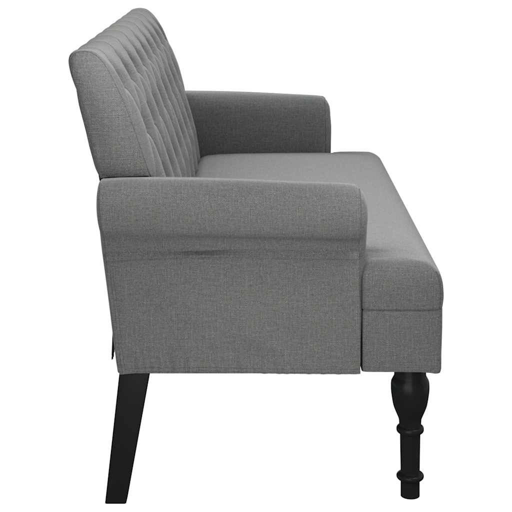 Panca con Schienale Grigio Scuro 120x62x75,5 cm in Tessuto - homemem39
