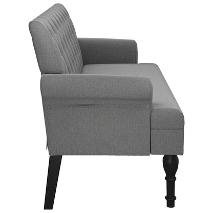 Panca con Schienale Grigio Scuro 120x62x75,5 cm in Tessuto - homemem39
