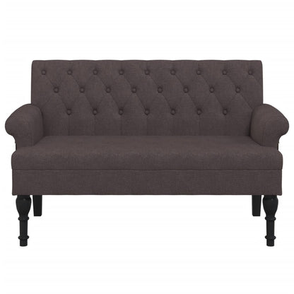 Panca con Schienale Marrone Scuro 120x62x75,5 cm in Tessuto - homemem39