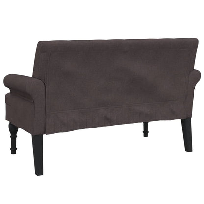 Panca con Schienale Marrone Scuro 120x62x75,5 cm in Tessuto - homemem39