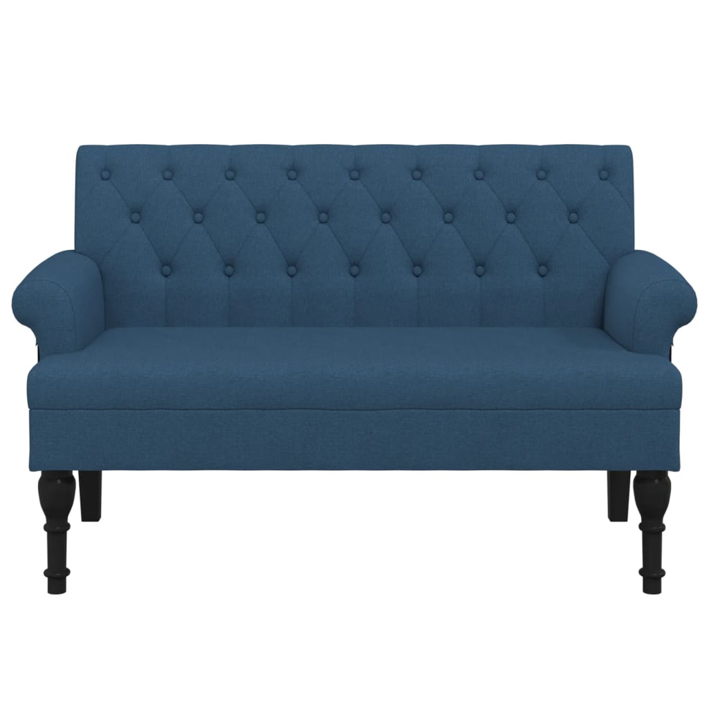 Panca con Schienale Blu 120x62x75,5 cm in Tessuto - homemem39