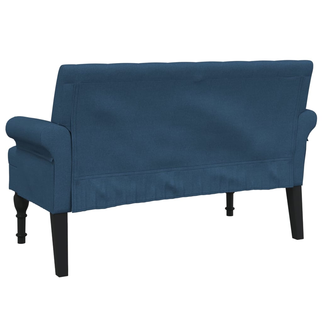 Panca con Schienale Blu 120x62x75,5 cm in Tessuto - homemem39