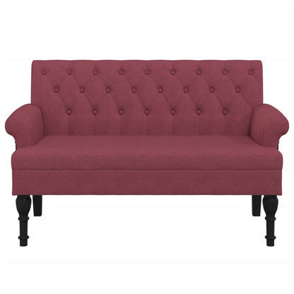 Panca con Schienale Rosso Vino 120x62x75,5 cm in Tessuto - homemem39
