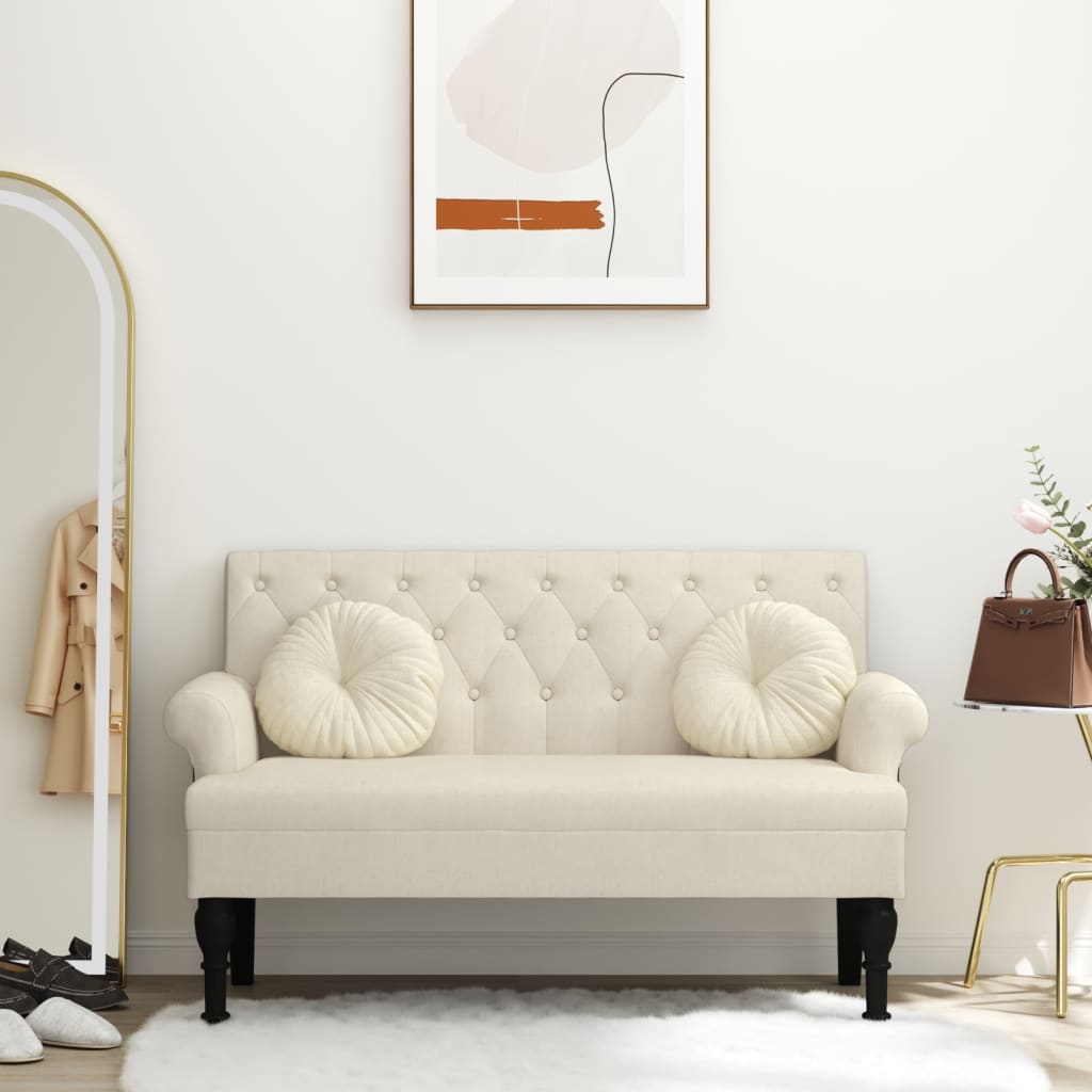 Panca con Schienale 120x62x75,5 cm in Lino